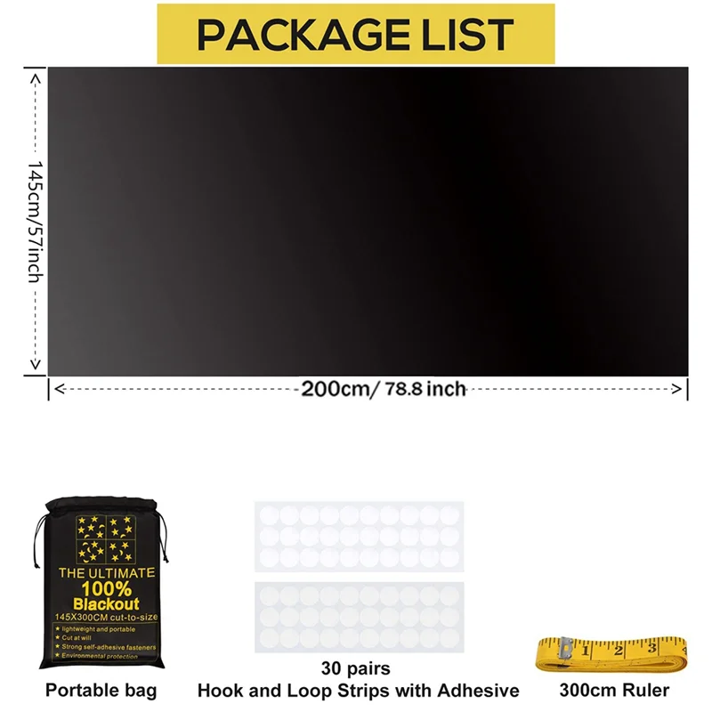 F-3C – rideaux occultants portables pour fenêtre de voyage, stores occultants temporaires pour chambre de bébé/dortoir/bureau, 200cm