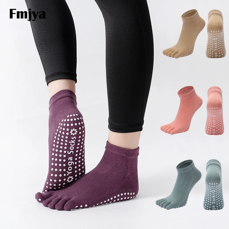 

Women Yoga Socks Anti-Slip Breathable Cotton Five Fingers Socks Elasticity Sports Fitness Pilates Ballet Dance Toe Socks