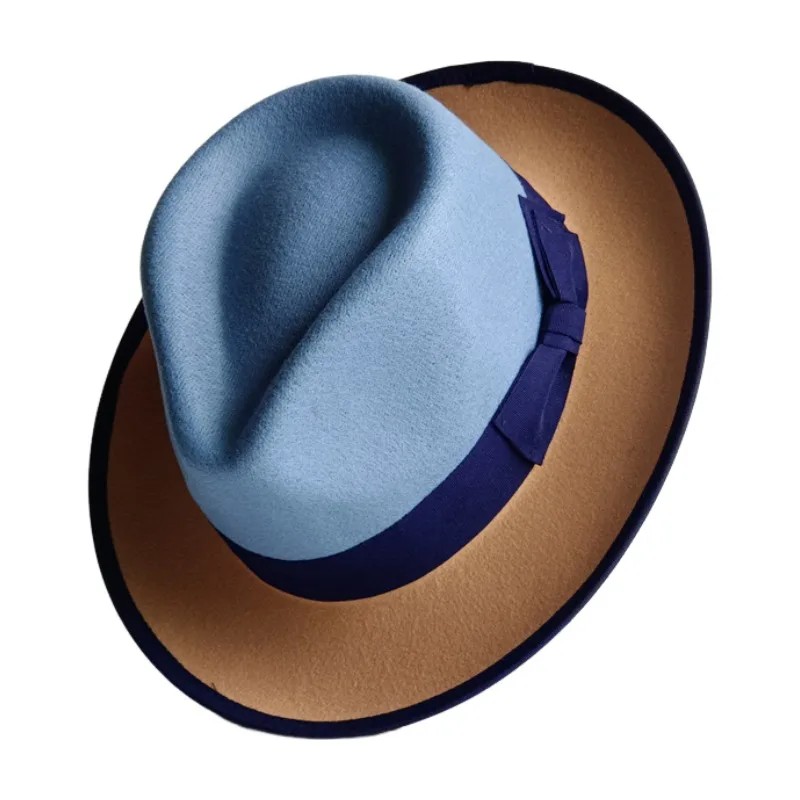 Exquisite wool hat with genuine leather bow accessory low price clearance