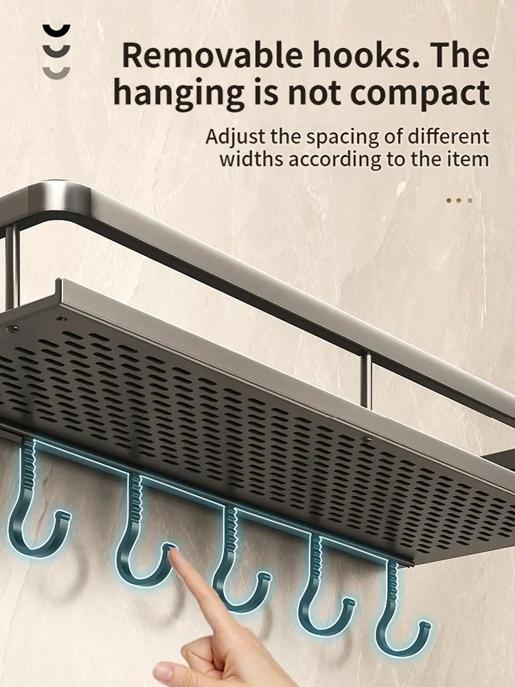 50 سنتيمتر/60 سنتيمتر جدار تركيب الألومنيوم رفوف الحمام الشامبو رف تخزين حامل منظم مطبخ جدار الرف