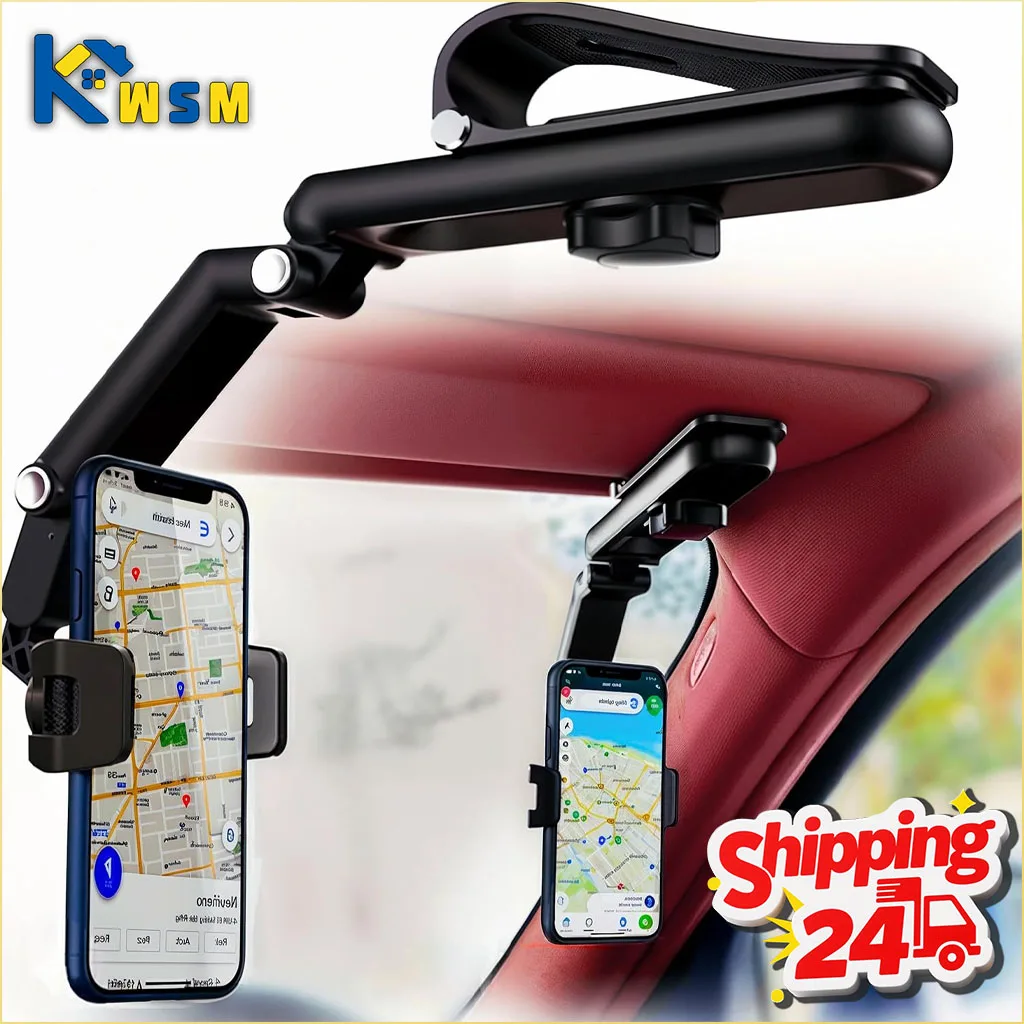 Sun Visor Car Phone Holder Universal Direct View Navigation Mount for Dashboard Windshield Air Vent Multi Function Cell Stand