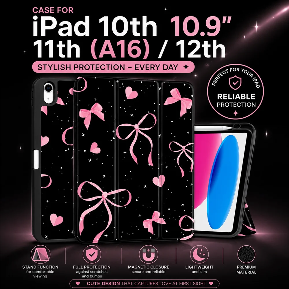 Case for iPad A19 12th A16 11th Generation 11 Inch 2025 iPad 10th Generation 10.9 Inch 2022 Flexible Soft TPU Stand Back Cover