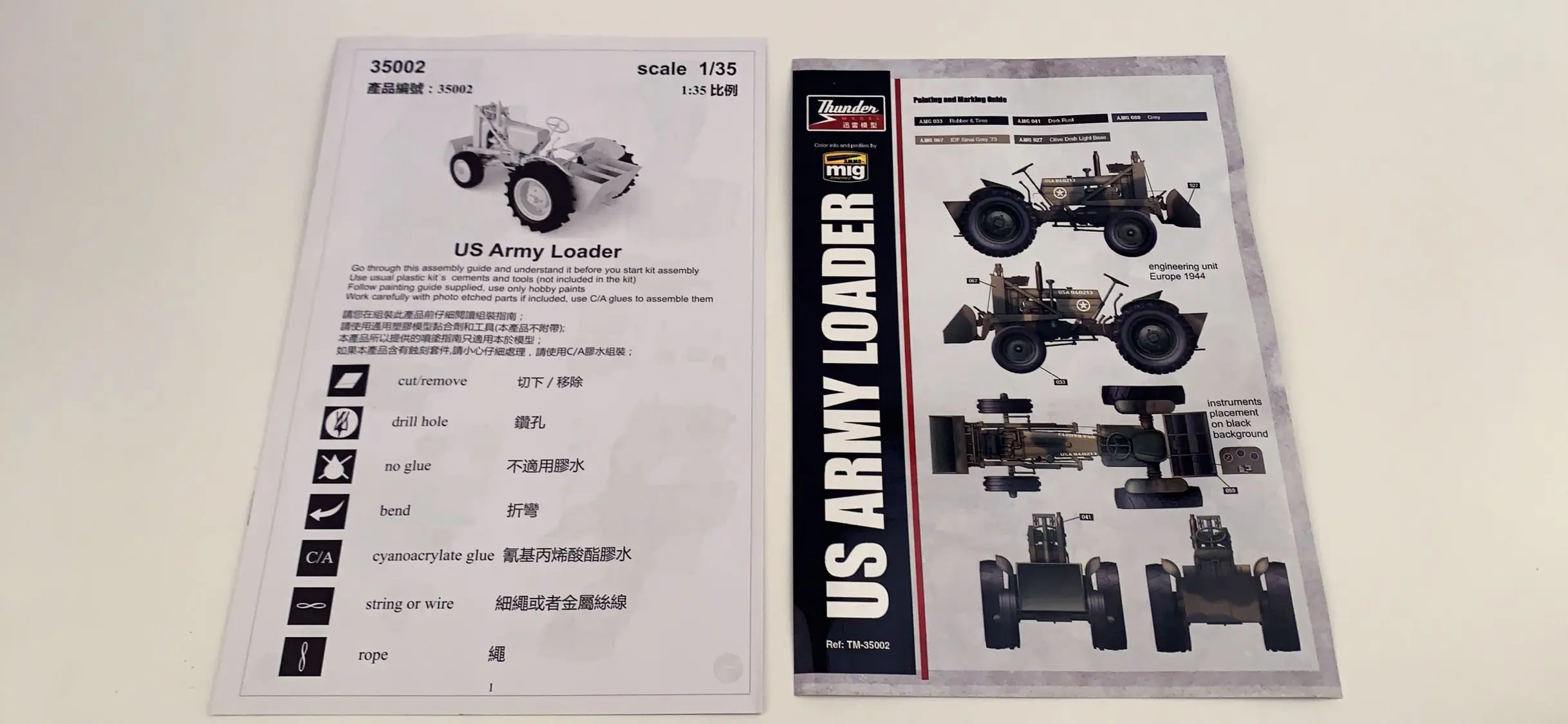 الرعد نموذج TM35002 1/35 U S الجيش جرار محمل أطقم منمذجة