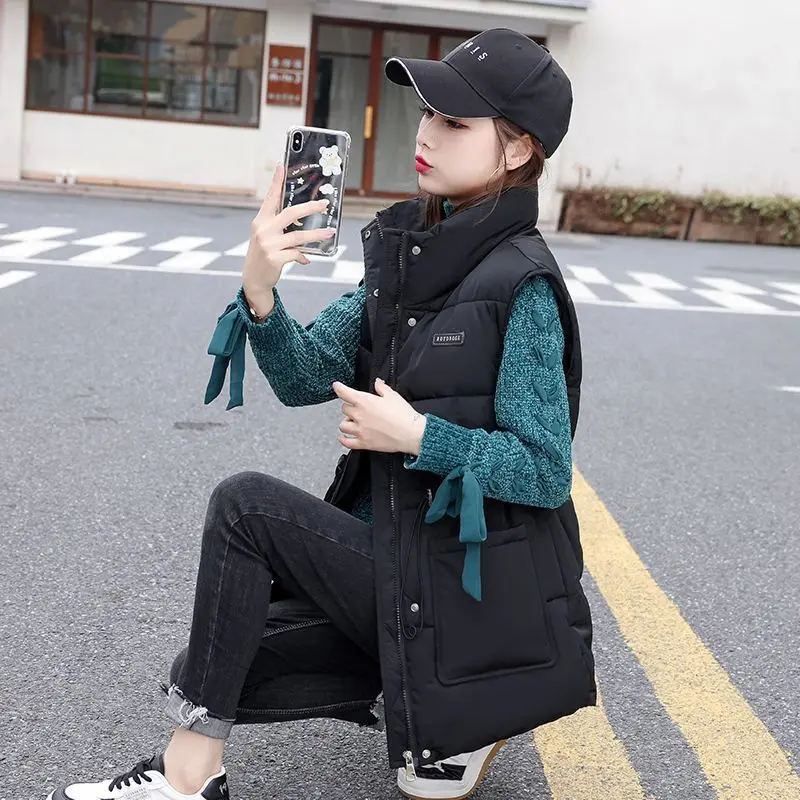 

Woman Good Quilted Winter Coat Waistcoat Female Clothes Women's Sleeveless Vest Cotton Padded Puffer Down Jacket Loose G657