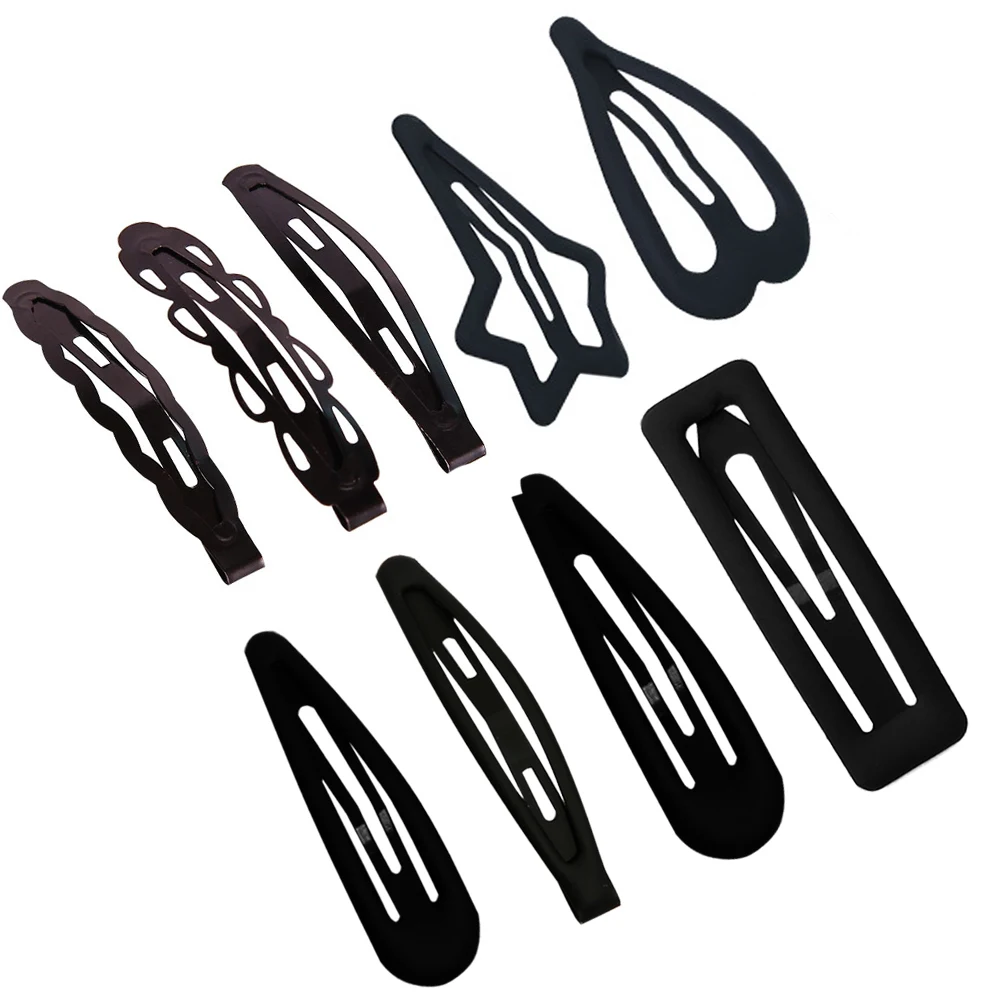 12Pcs/Set Black Hair Clip Woman Hair Barrettes Metal BB Clips Hairpins Headwear Small Pins Beauty Hairgrips Styling Accessories