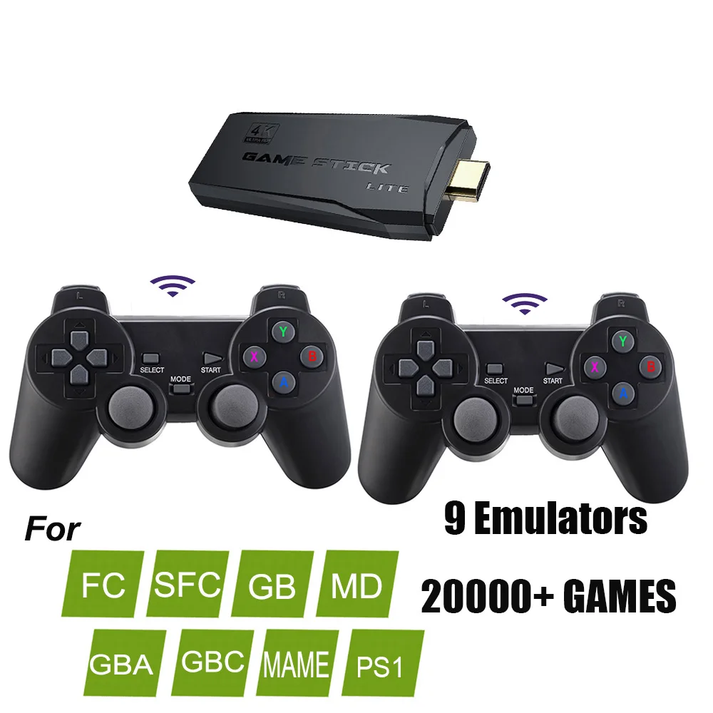 Video Game Console Game Stick Lite 4K 20000 Games HD Retro Classic Arcade Emulador Wireless TV Gaming Console