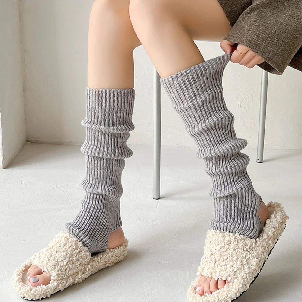 Leg Warmers Women Long Socks Wool Knitted Foot Cover Arm Warmer Y2K Lolita Autumn Winter Crochet Heap Socks Boot Cuffs Stockings