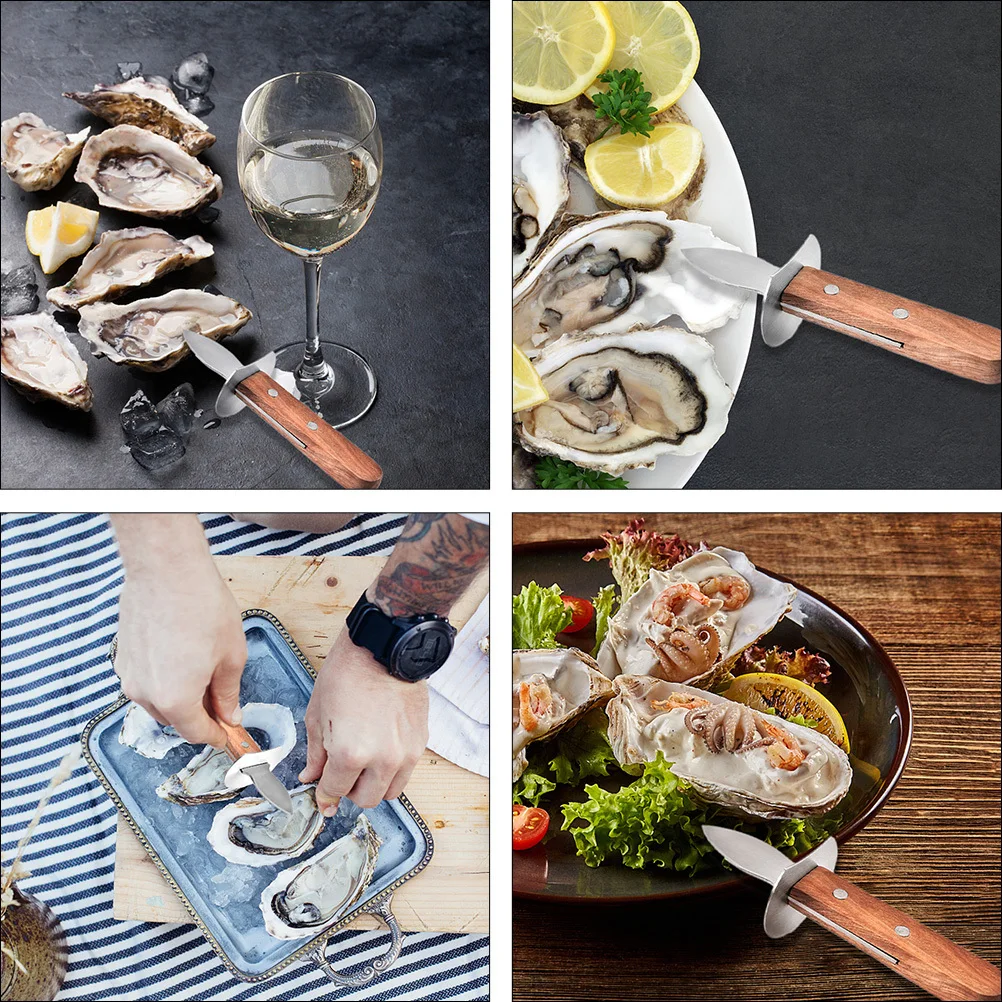 

2Pcs Stainless Steel Oyster Cutter Kitchen Shucking Tools Seafood Opener Clam Scallop Shellfish Knife Oyster Cutter