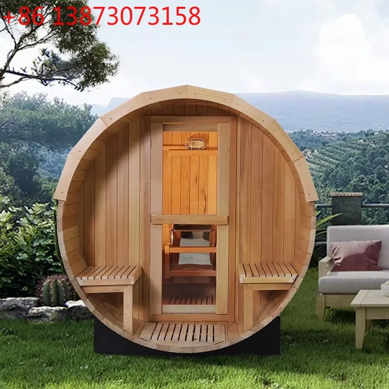 China factory wholesale outdoor barrel sauna 4-6 healthy family sauna