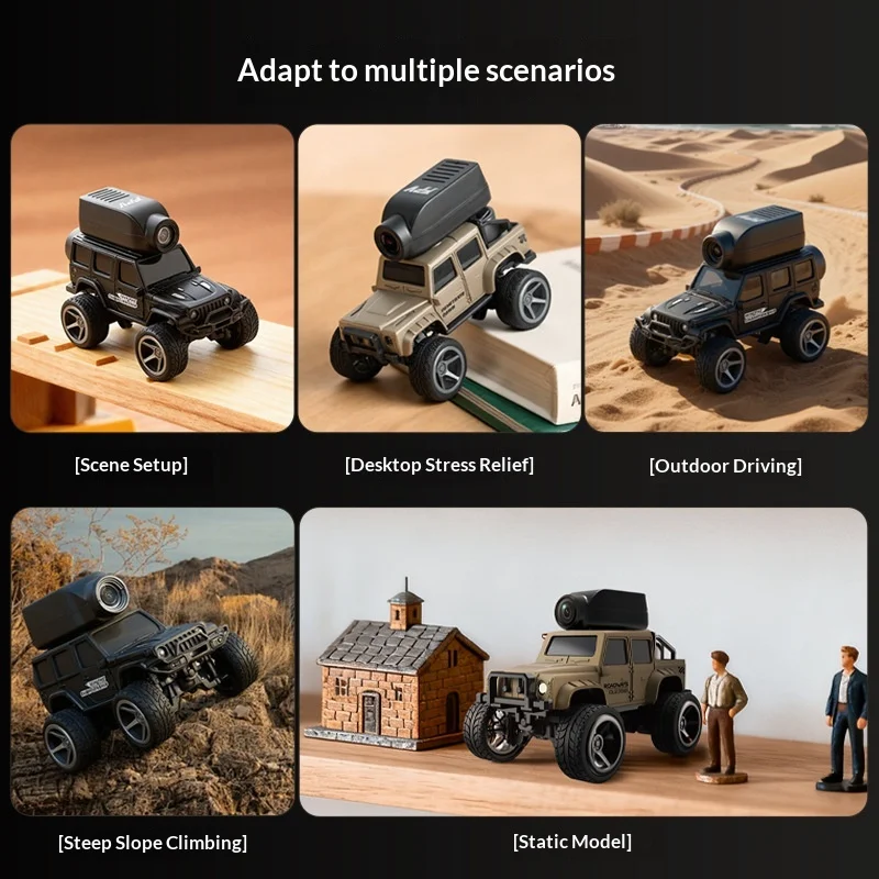 1:64 Schaal Mini Video RC Auto 480P HD Camera 4WD Legering Klimmen Afstandsbediening Auto Desktop Off-road Truck Voor Kinderen Volwassenen