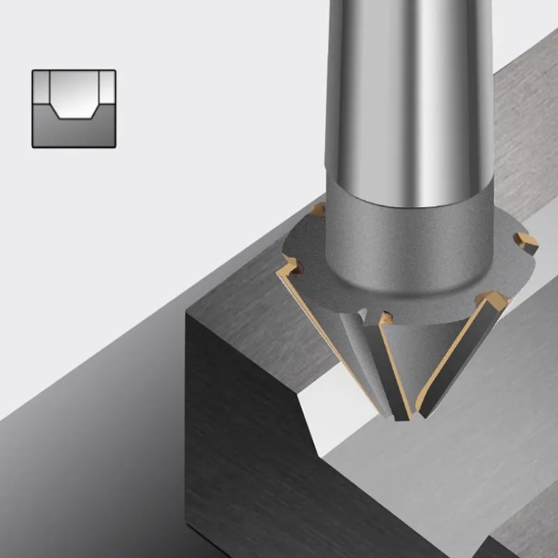 ROMTIC YG8 Inlaid Alloy Chamfer Cutter 90/60 Degree Welding Edge Spot Facer Taper Shank Tungsten Steel Chamfering End Mill Tools