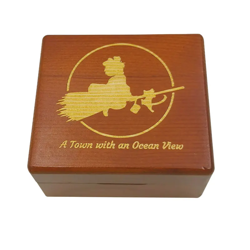 Anime Theme Song《A Town with an Ocean View 》18-tone Solid Wood Rosewood Laser Carved Music Box Home Decoration Gift For Friends