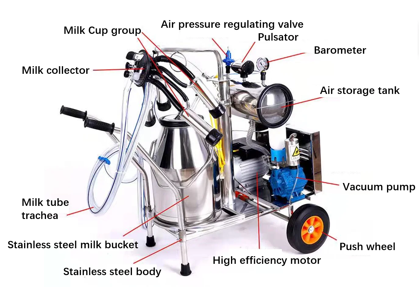 Cow and sheep milking machine  /New mobile vacuum cow and sheep milking machine  /Camel milking machine