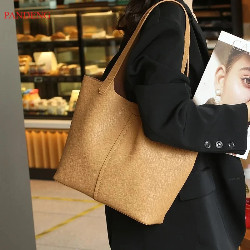 Genuine Leather  Designer Luxury Bag Large Capacity  Fashionable Casual  Shoulder Bag Commuting  work handbag for women office