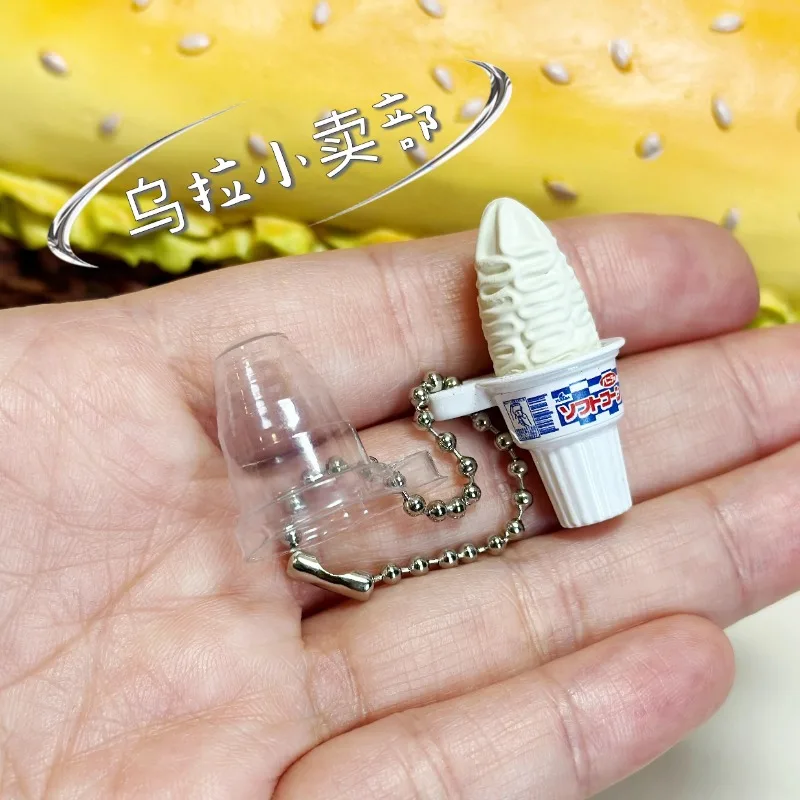 반다이 가샤폰 귀여운 카와이 캔디 장난감 피규어 애니메이션 미니어처 아이스크림 스낵 식품 키 체인 가방 펜던트 모델 캡슐 장난감 선물