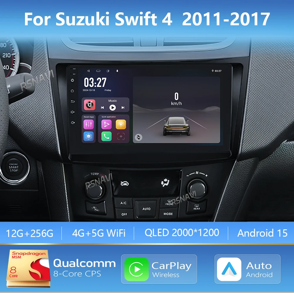 

Android 16 Carplay Auto 2K Screen Car Radio Multimedia For Suzuki Swift 4 2011 -2016 2017 WIFI+4G DSP Autoradio Stereo Head Unit