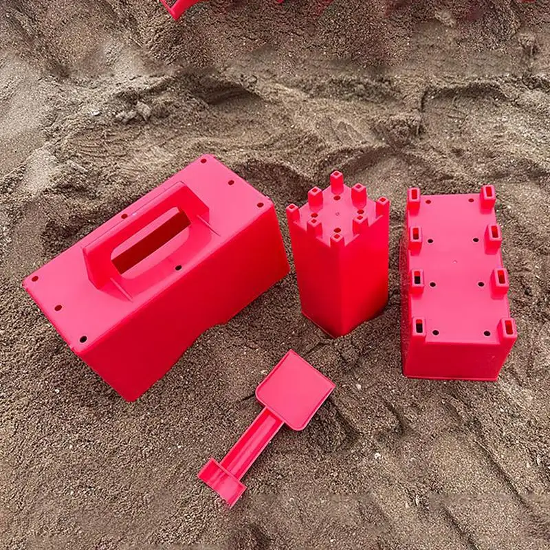 Strand Sand Spielzeug Sand Schloss Gebäude Kit Ziegel Wand Form 4X Outdoor Meer Spielset Sandkasten Schloss Gebäude Spielzeug Für Jungen Mädchen