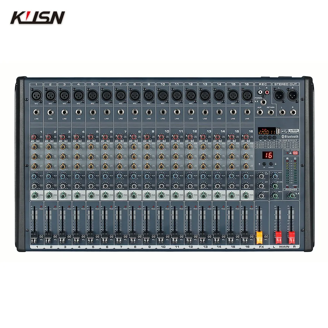 

16 Channel Mixer Professional Powered Audio Mixing Soundcraft Mini Sound Power Console Mixer with Bluetooth USB