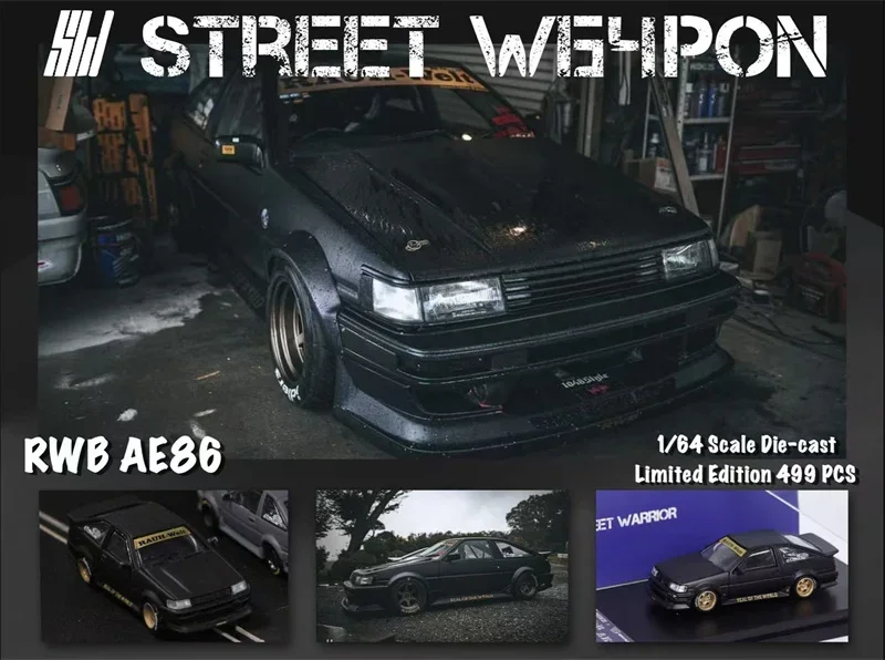 

SW 1:64 RWB AE86 Матовый черный Limited500 Литая под давлением модель коллекционной машины