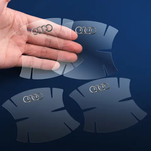 아우디 SLINE RS TT A4 A5 A6 A7 A8 Q1 Q2 Q3 Q4 Q5 Q6 Q7 Q8 용 자동차 도어 핸들 보호 스티커 페인트 표면 필름 데칼 8개