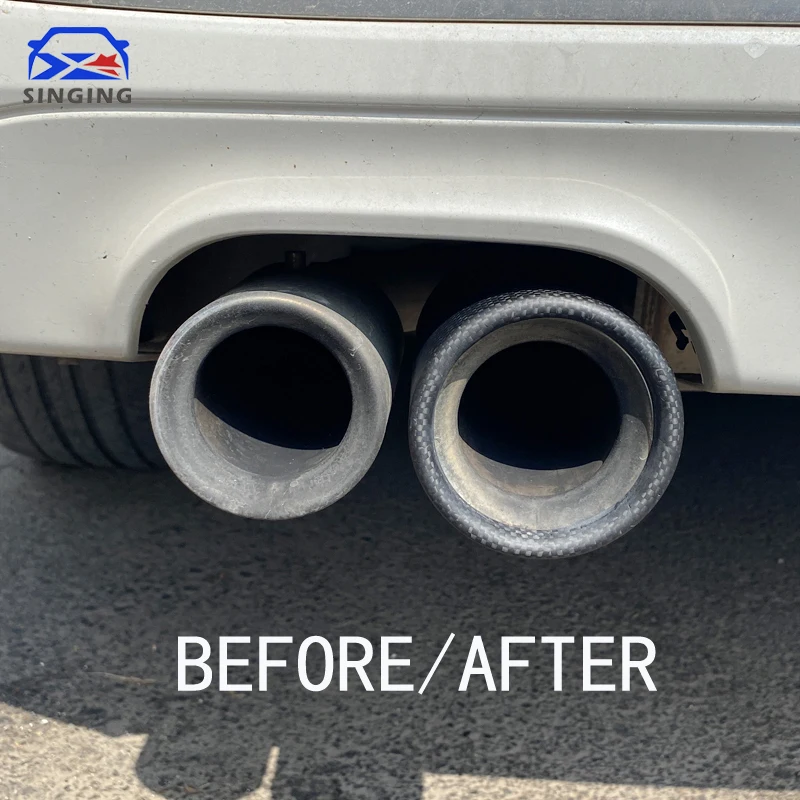 For BMW 440i F32 F33 F36 Carbon Fiber Exhaust Tip Easy Strap-On Installation No Need To Remove Original Tail Pipe Muffller parts