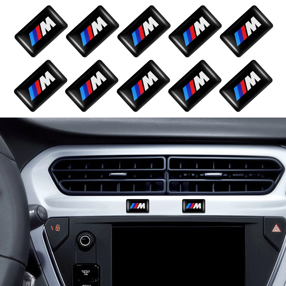 5/10/15pcs 3D Car Logo Stickers Steering Wheel Audio Dashboard Auto Accessories For Bmw M1 M E46 E90 E60 F30 F10 E36 G20 E92 E91