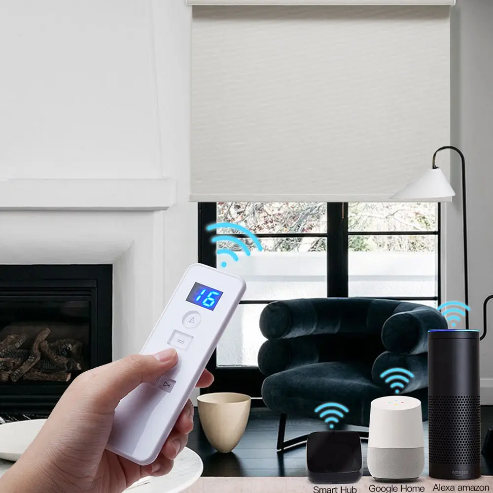 

Upgrade to Smart Shades! WiFi motorized roller blinds for full blackout & UV protection. Control privacy from phone. Works with