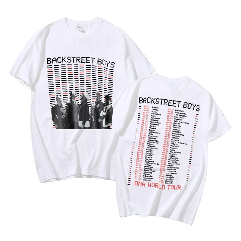 Vintage Backstreet Boys DNA World Tour Graphic Tshirt Men Women Fashion Oversized T-shirts Pop Music Boy Band Bsb Group T Shirts