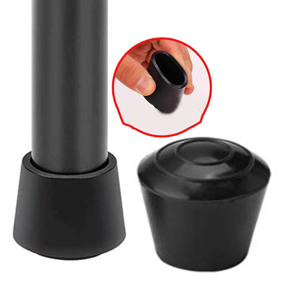 4-32Pcs Black Rubber Table Chair Foot Covers Dia 10mm-35mm Circular Pipe Plugs Protective Covers Furniture Thickening Leg Pads