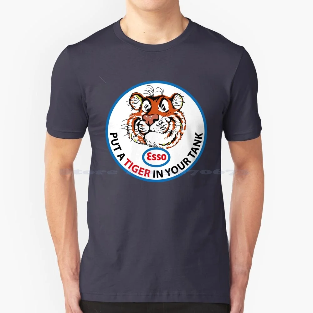 Esso Put A Tiger Clean Sign T Shirt 100% Cotton Tee Esso Gas Gas Station Sign Motor Oil Oil Cans Oil And Gas Companies Oil