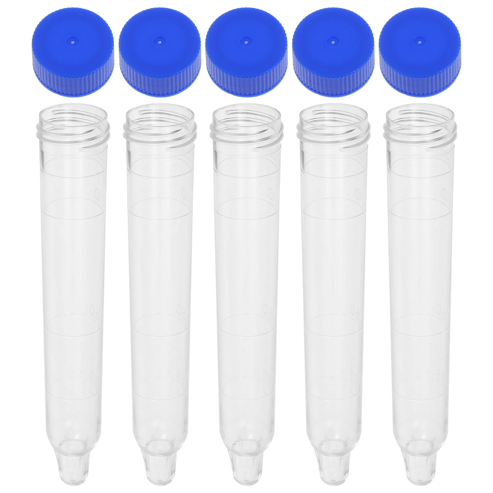 

50 Pcs Urine Sediment Test Tube Empty Tubes Collection Cups Clear Sample with Caps Plastic The Medical Specimen Containers