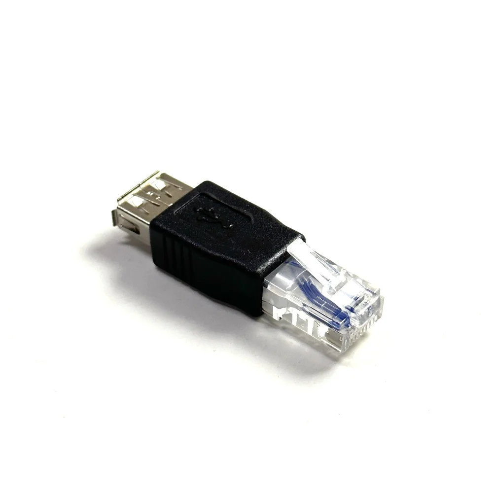 Crystal Head RJ45 Male to USB 2.0 AF A Female Adapter Connector Laptop LAN Network Cable Ethernet Converter plug