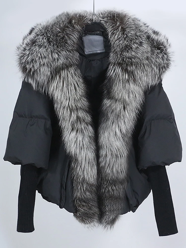 OFTBUY New White Duck Down Jacket Winter Women Warm Loose Coat Natural Real Fox Fur Collar Thick Luxury Outerwear New Fashion