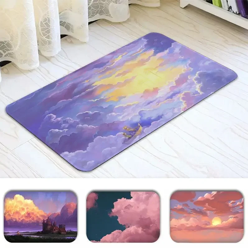 

Melodious Clouds Art Room Mats Washable Non-Slip Living Room Sofa Chairs Area Mat Kitchen Modern Home Decor