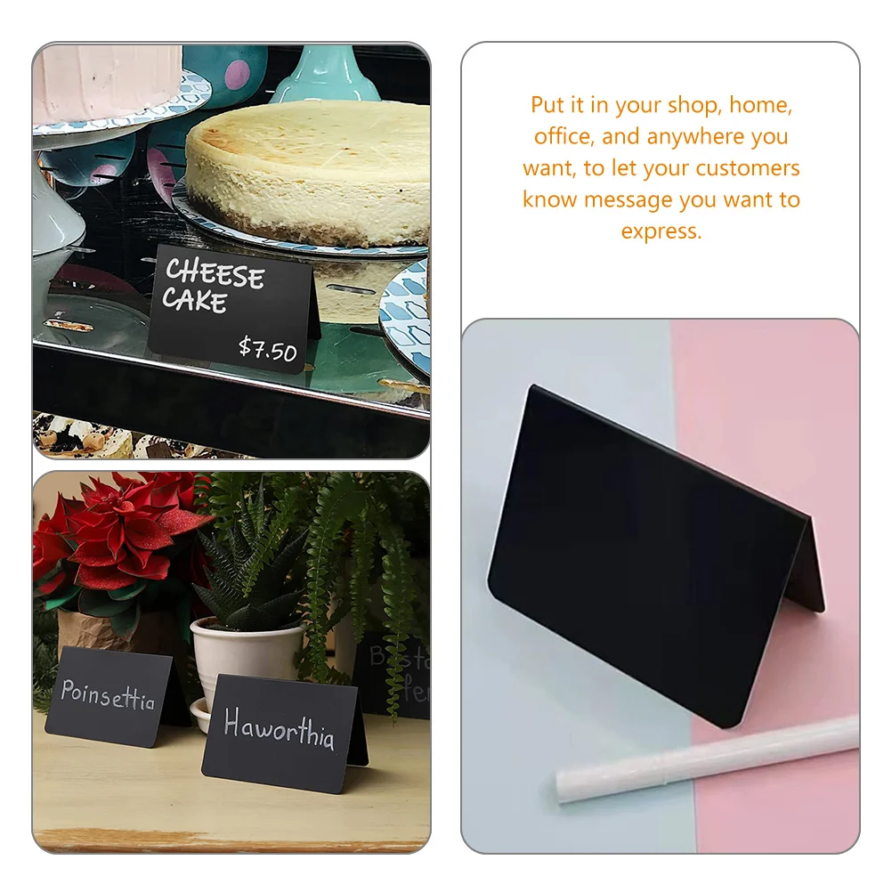 

10pcs Handwritten Menu Card Mini Table Letter Board Desk Tabletop Chalkboard Signs Reusable Restaurant Home Office Food Labels