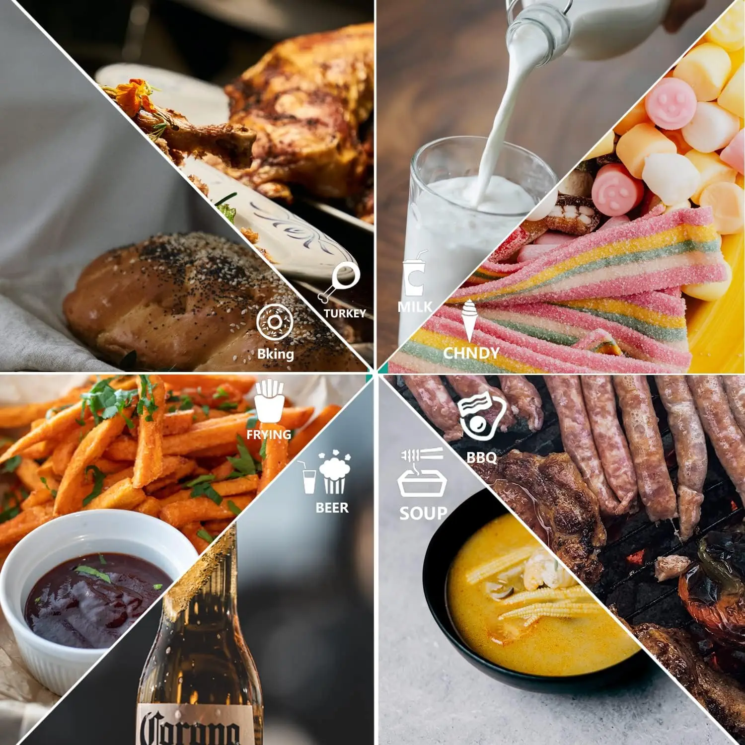 바비큐 요리용 디지털 고기 온도계, 접이식 방수 식품 프로브 온도계, 휴대용 오일 온도 계량기