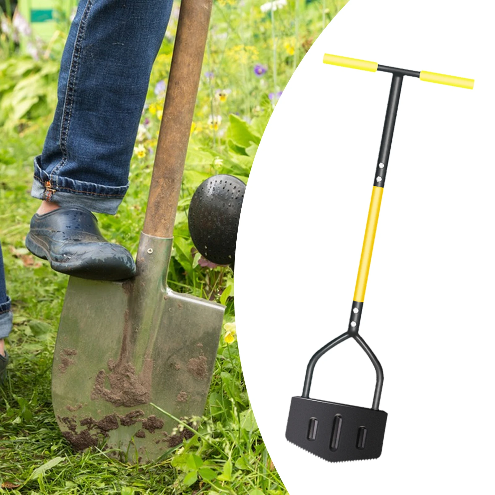 

Lawn Edger Landscaping Edging Tool Sturdy for Garden Beds Wide Foot Platform Manual Edger Manual Lawn Edger with Serration