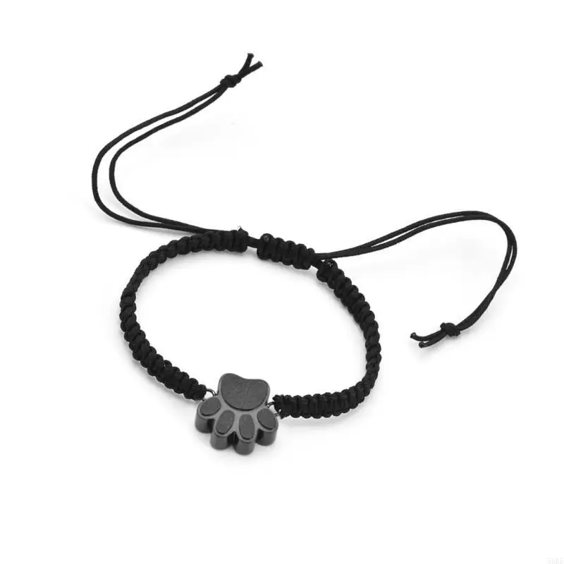Cremation Jewelry Urns Bracelet for Pet Ashes Cats Dog Paws Pendants Bangles 55KF