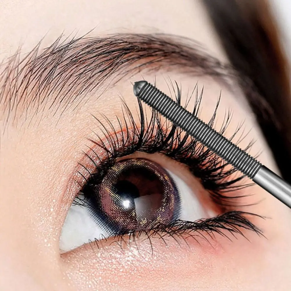 New Small Steel Tube Mascara Natural Black 3D Silk Fiber Eyelash Primer Non Smudging Long-lasting Eyelash Extension Cosmetics
