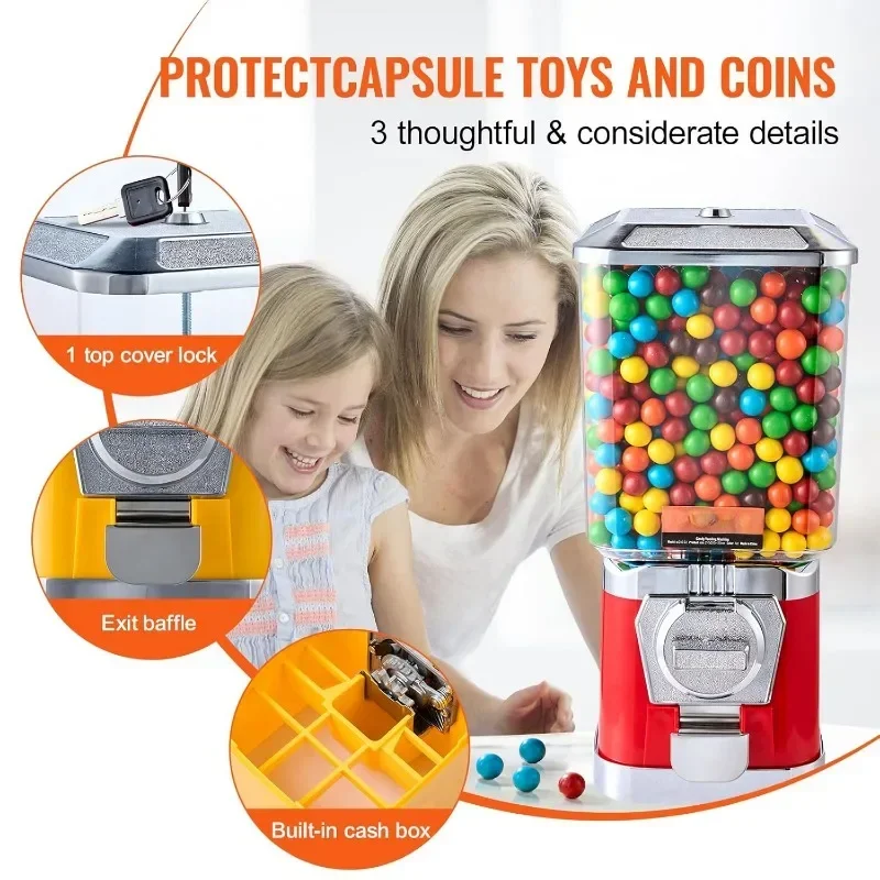 Distributeur automatique de bonbons à domicile pour enfants, distributeur de gumball PC, machine à gommes à bulles pour le jeu à gauche, 17 po H