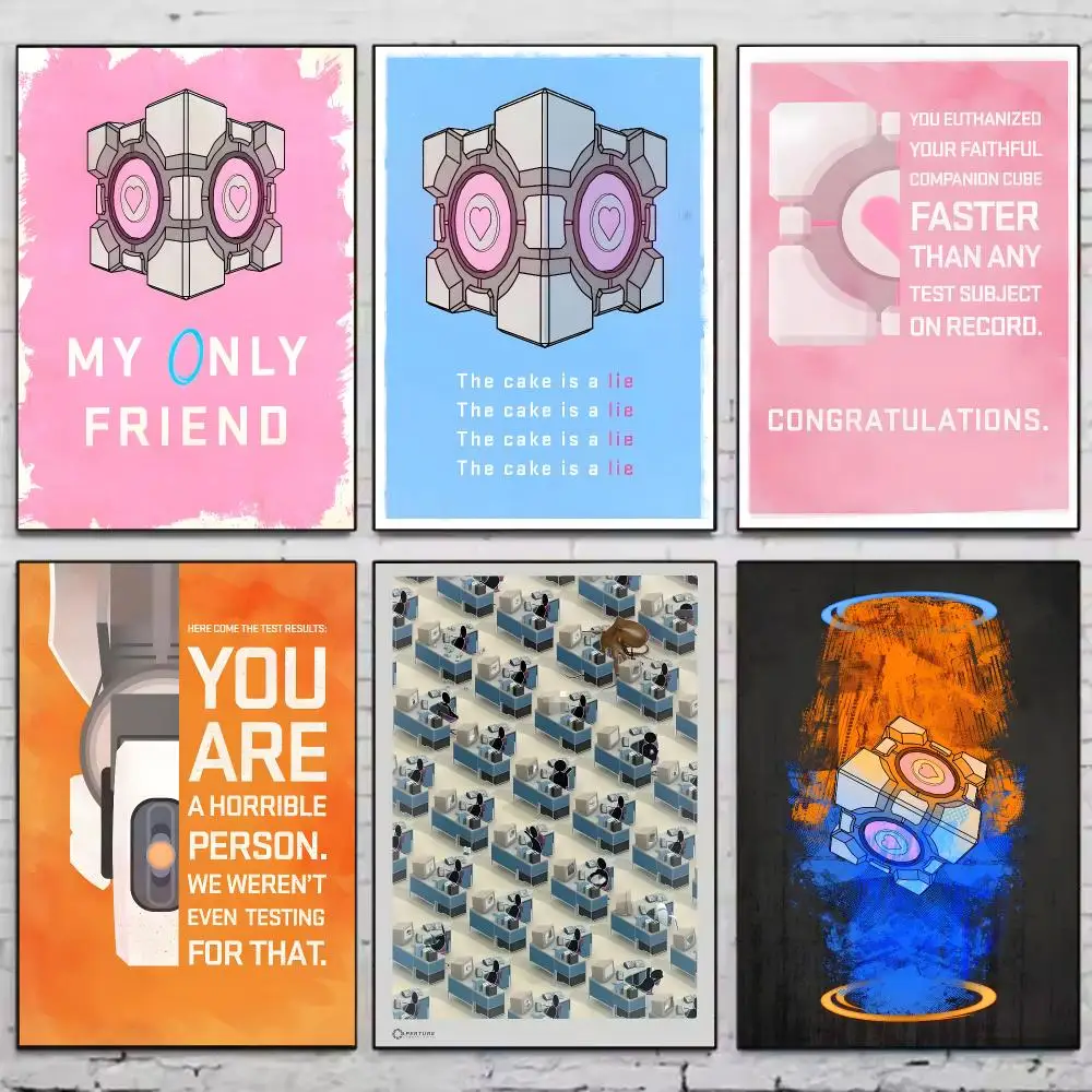 P-portal Game Poster Vintage Wall Art Aesthetic Room Decor Print Living Room Bedroom Home Decoration
