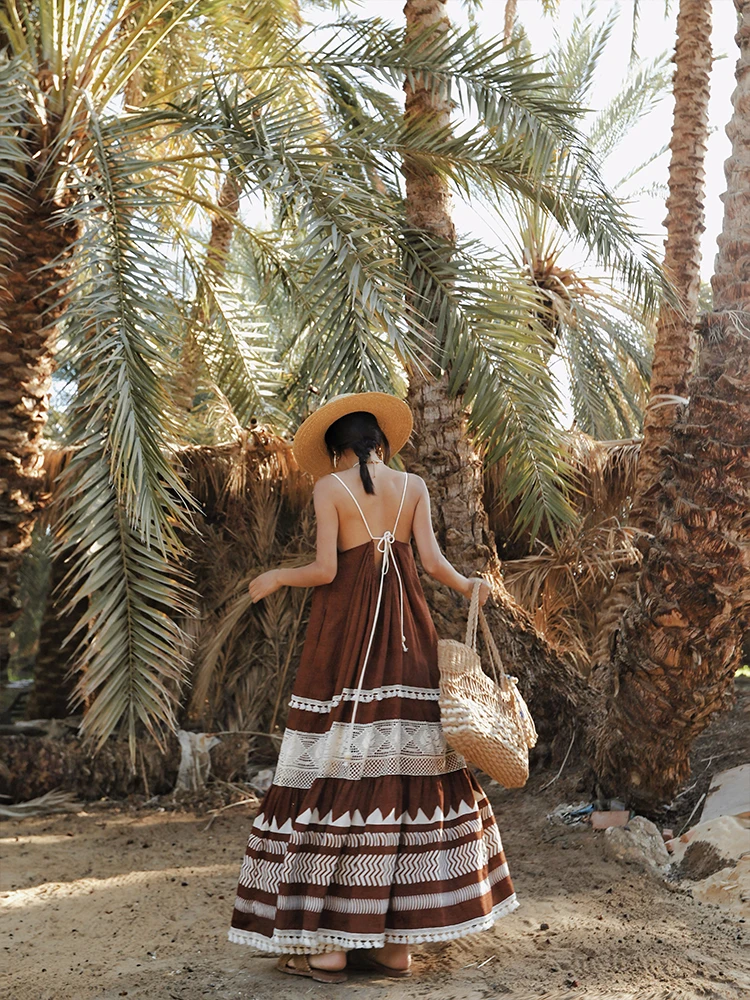 TIYIHAILEY vestidos de verano sin mangas para mujer vendaje sin espalda señoras borlas ropa de encaje nueva moda 2025 vestidos sexis de una línea