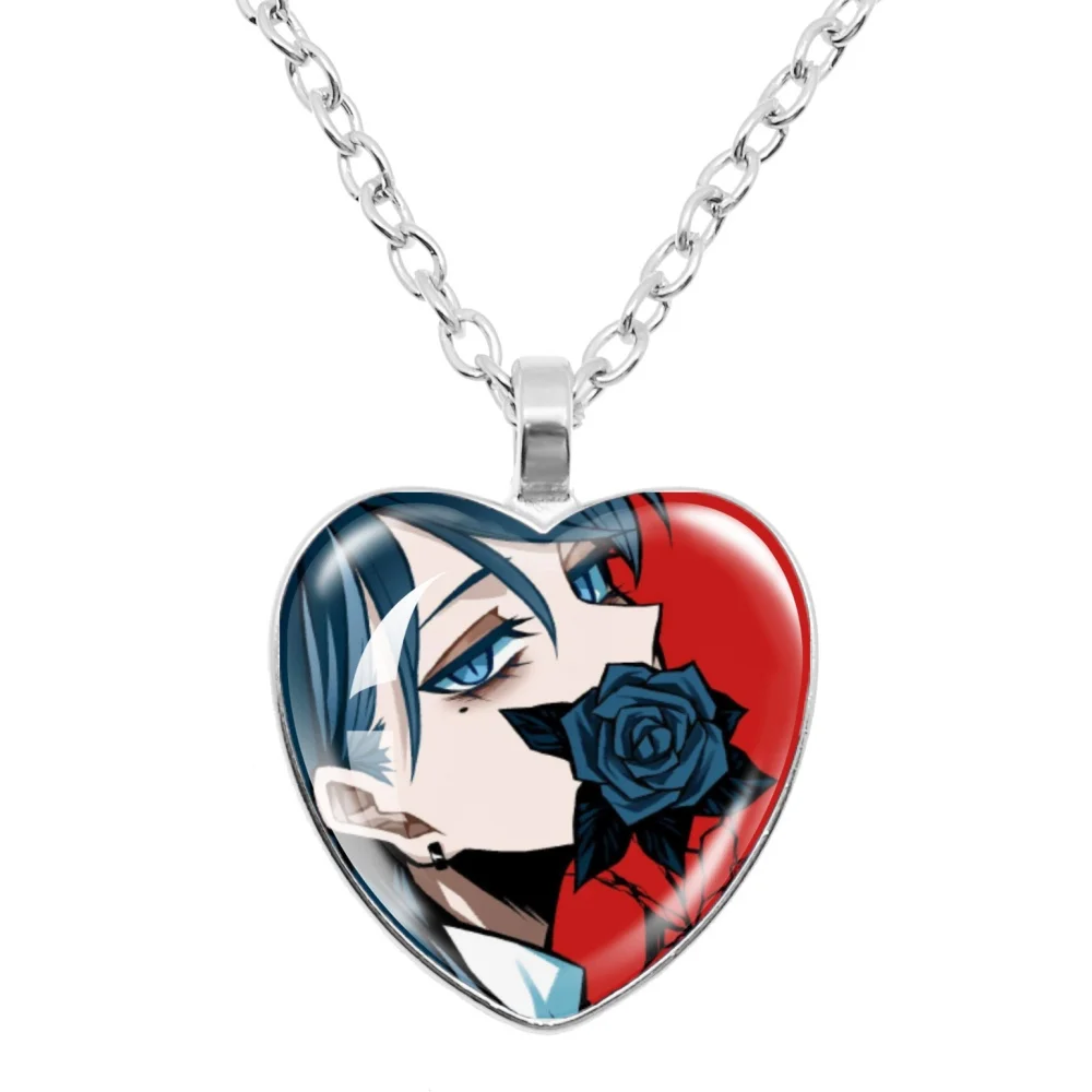 I Love Ado Necklace Ado Kyogen X Uta Cartoon Glass Heart-Shape