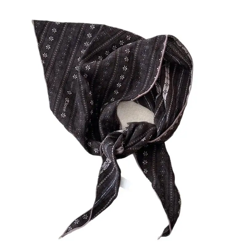 2026 Weicher Baumwoll-Leinen-Triangel-Schal mit Cashew-Blumenmuster, Deko-Schals, lange Bandanas, Schals, Stirnbänder – Detail 6