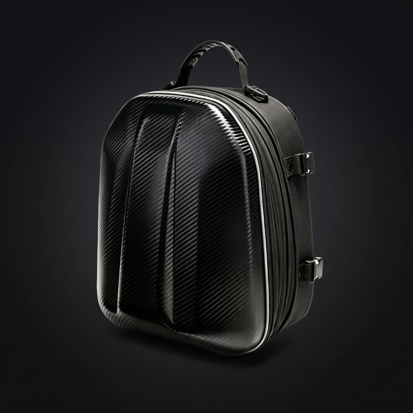 Motorcycle Tail Bag with Rain Cover Carbon-Fiber-Style Motorcycle Tail Bag Waterproof Long-Lasting for Commuters 4