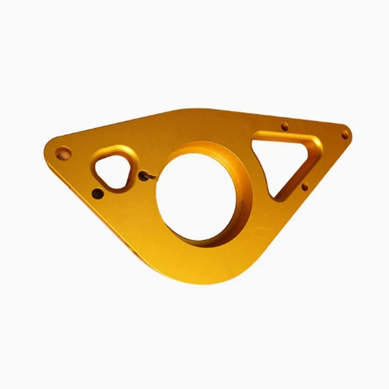 Custom Made High Precision CNC Machining Services  Aluminum alloy golden porous triangular flange