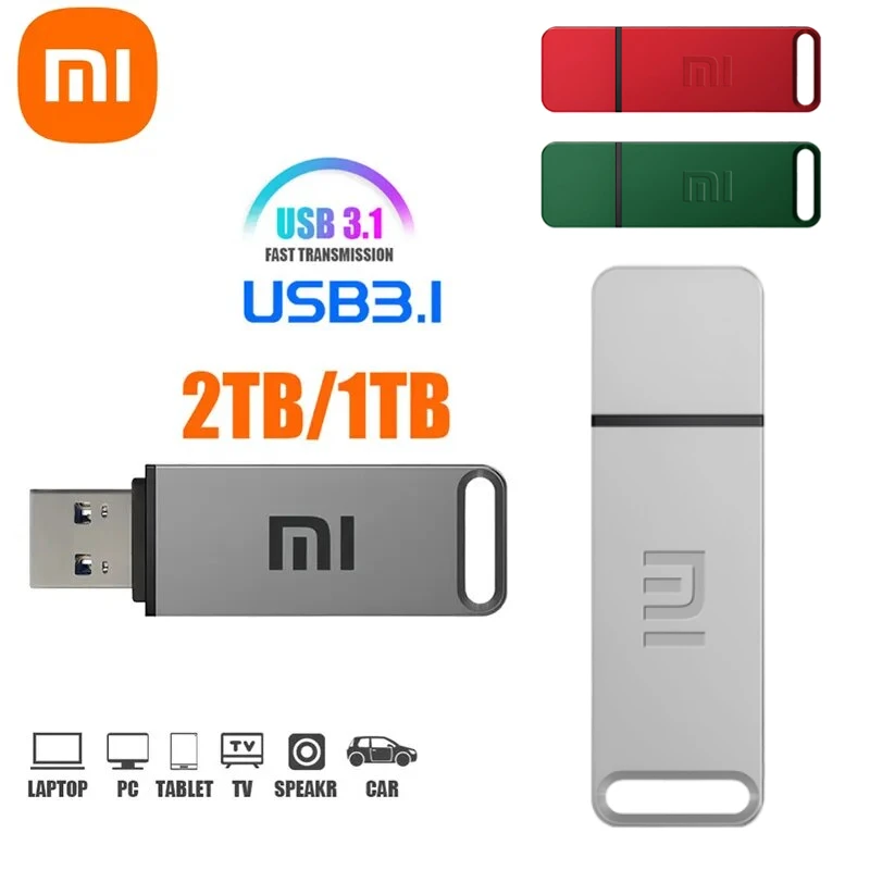 XIAOMI Original Pen Drive High-Speed USB 3.1 Flash Drive 2TB 1TB Metal Waterproof USB Memory For Computer Storage Devices