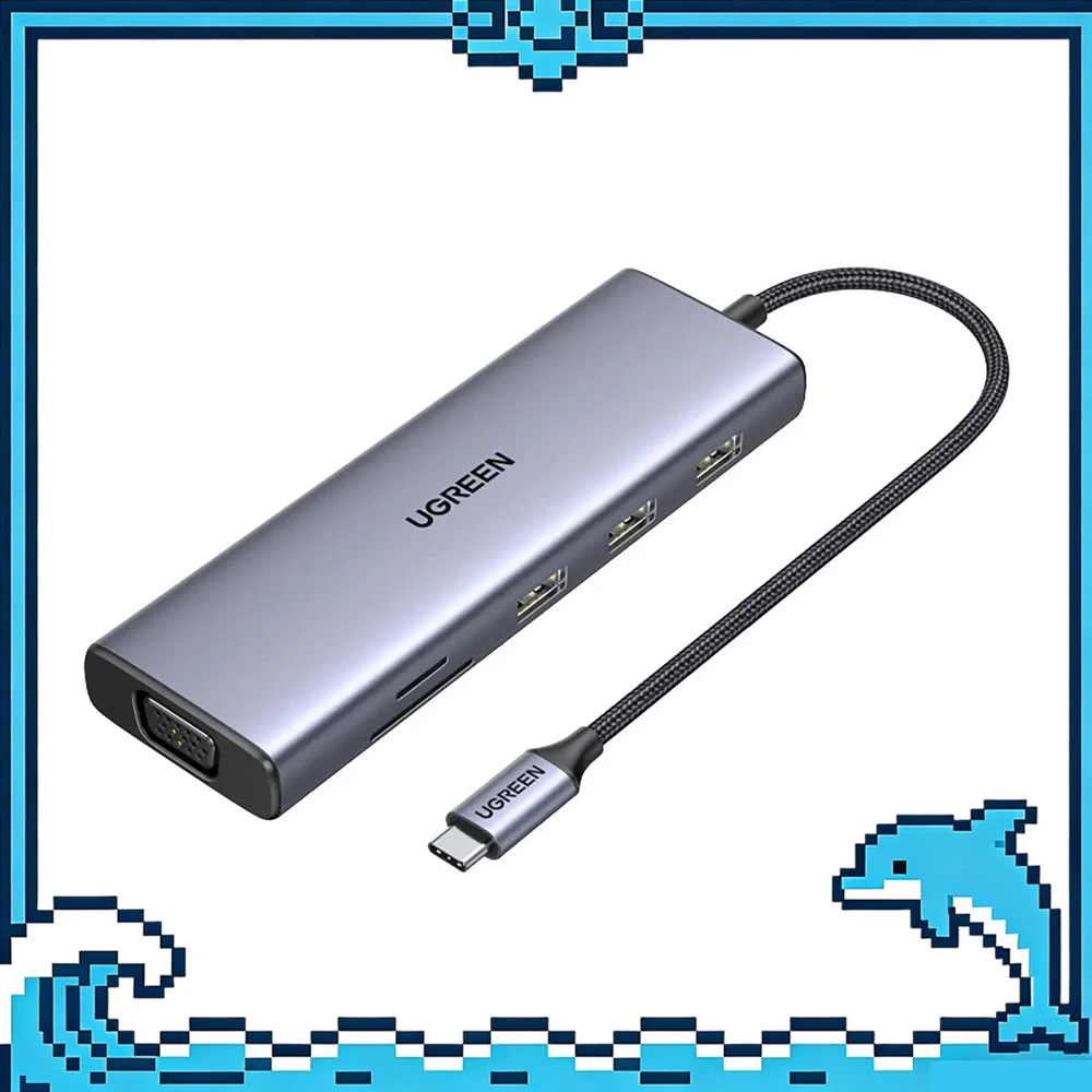 UGREEN 50985 4 Port USB 3.0 Hub Ultra Slim USB A Splitter with Auxiliary Power Port for Laptop PC MacBook Flash Drive HDD