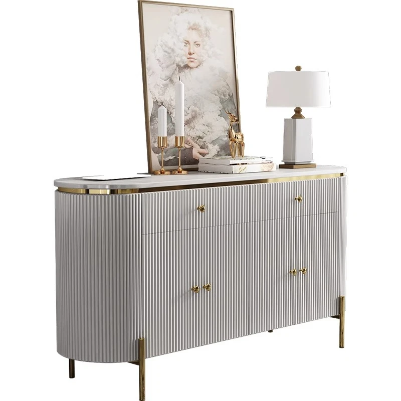 

Light luxury dining side cabinet Small apartment simple marble locker