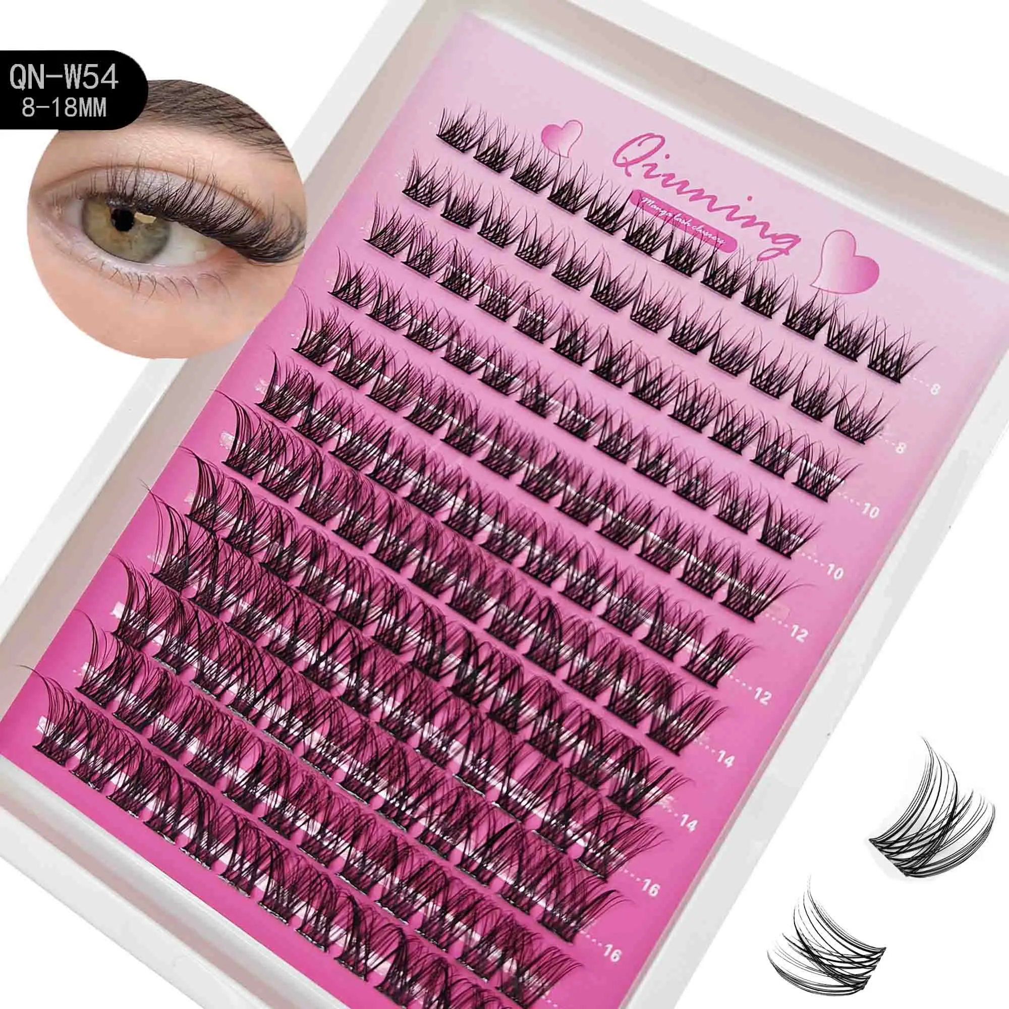 QIUNING Lash Clusters Manga Lash Clusters Kit Clear Fairy Eyelash Clusters Wet-Look Spiky Anime Lashes Individual Lashes BOND image 6